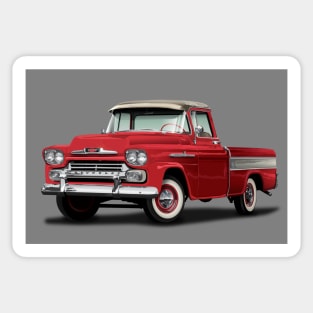 Cameo Red and Cream Pickup Truck Chevy Ford Sticker